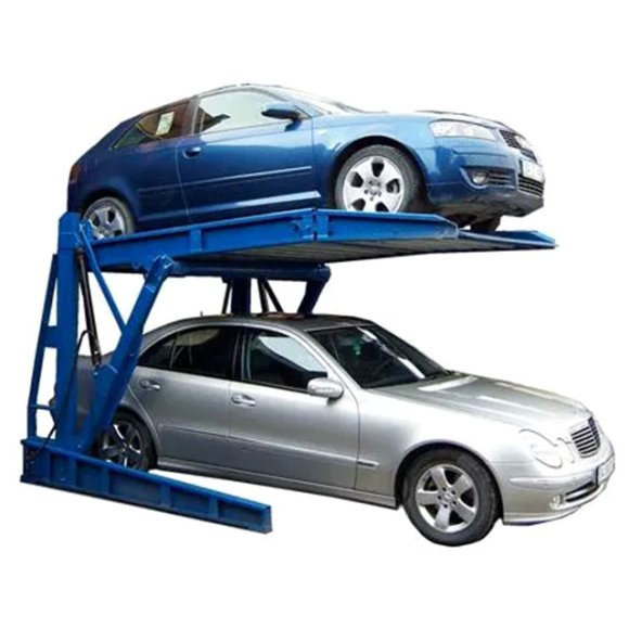 2 Post Mini Double Stacker Hydraulic Tilting Car Parking Lift