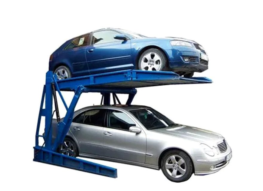 2 Post Mini Double Stacker Hydraulic Tilting Car Parking Lift